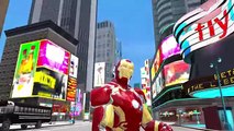 Iron Man Drives Disney Pixar Flash Macuin Cars + Nursery Rhymes for Children w- Lightning McQueen