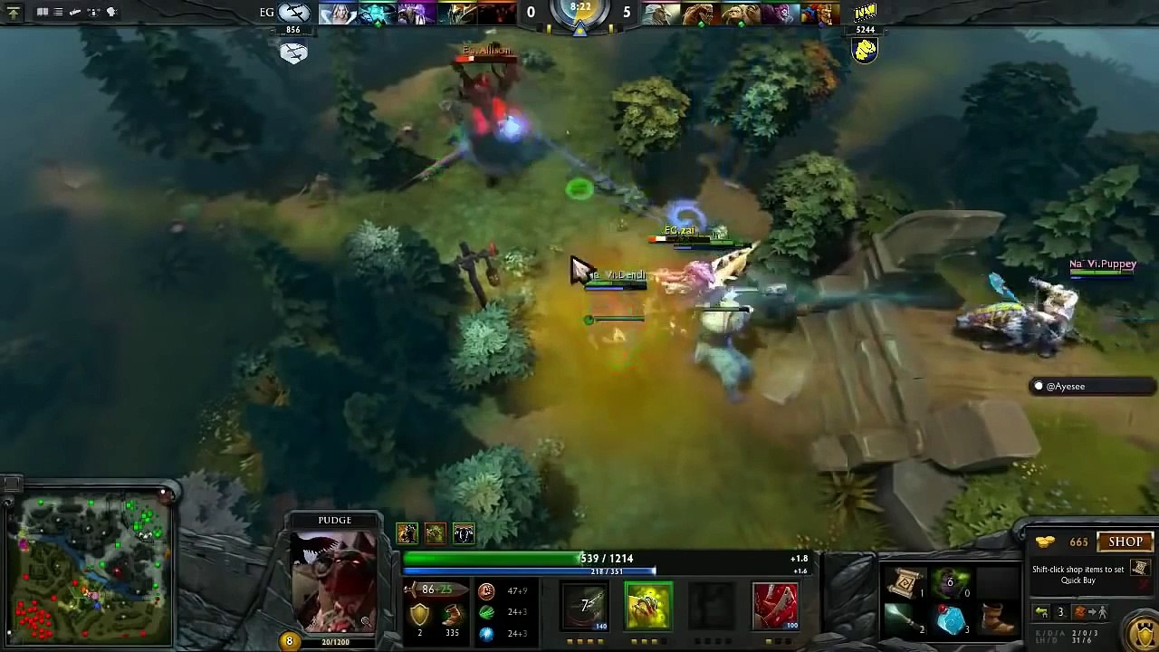 Na`Vi Dendi Pudge vs EG.Arteezy Shadow Fiend Dota 2