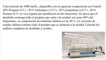 Balance de masas problema mezcla pentano, propano, isobutano, isopentano