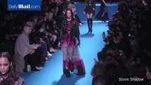 Kendall Jenner walks the runway at Eli Saab Paris runway show