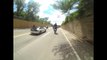 Motorcycle stunt rider hits cop car while riding a wheelie crash fail [ORIGINAL] Viral Cra