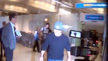 Best Actor Nominee Matt Damon Pumped Up For The Oscars At LAX
