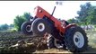 amazing and crazy tractor driver, tractor stuck in mud, awesome tractor accident