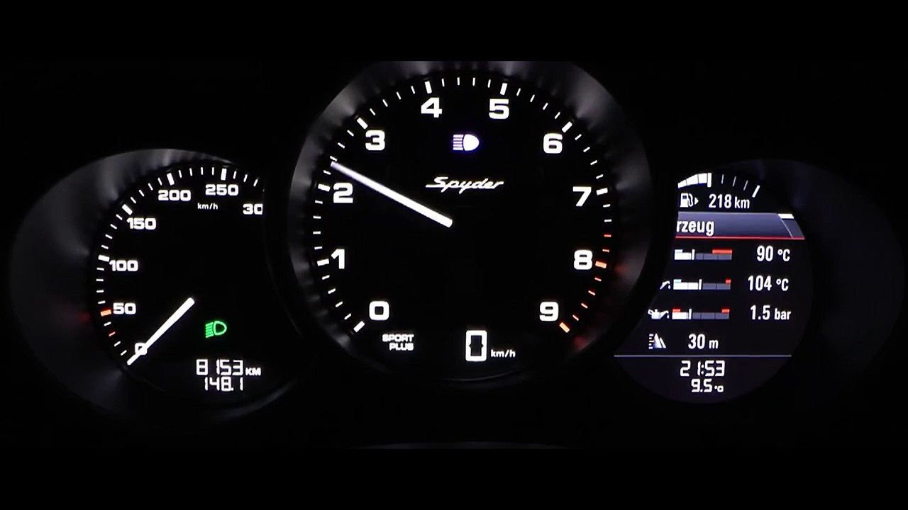 Porsche Boxster Spyder acceleration 0-200 km/h