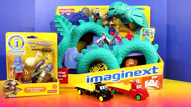 Disney Pixar Cars Batcar McQueen & Robin Mater Rescue Batman From Imaginext Pirate Sea Dragon Island