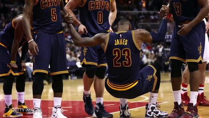 LeBron James Gets Hit in the Face With a Basketball