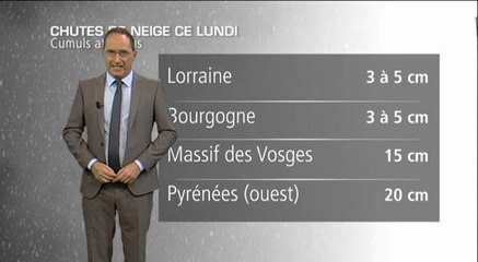 Météo lundi : chutes de neige dans l'est
