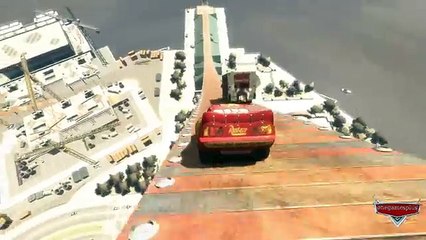 Big Ramp Lightning McQueen VS Dinoco Disney pixar car by onegamesplus