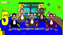 Cinque scimmiette Italienisch lernen mit Kinderliedern Yleekids