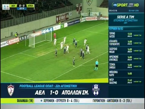22η ΑΕΛ-Απόλλων Σμύρνης 1-0 2015-16 Otesport highlights