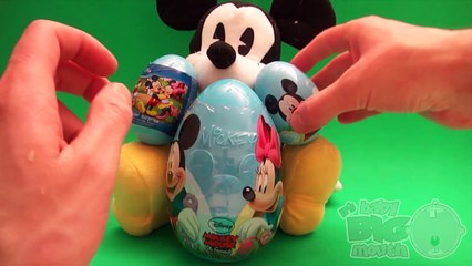 Mickey Mouse Party! Opening HUGE GIANT JUMBO Disney Surprise Eggs!