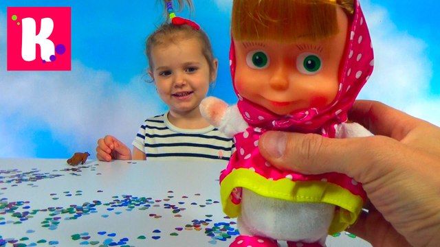 Маша повторюха из мультика Маша и Медведь распаковка сюрпризов игрушек Masha and the Bear toys