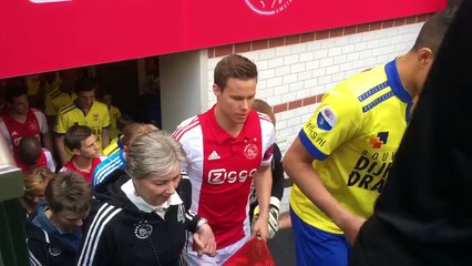 Ajax players walked on the pitch with their mums for Mother's Day in Holland