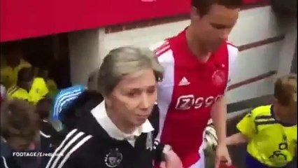 Ajax players get walked onto pitch by their MUMS to celebrate Mother's Day