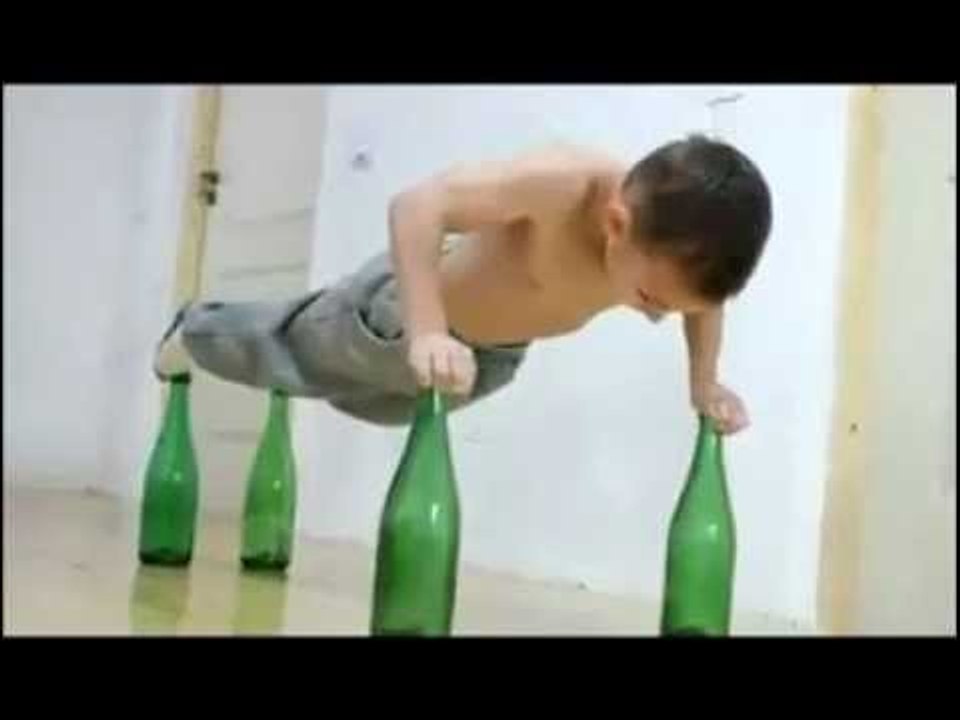 Strong Kid Doing  Push Ups On Glass Bottles-Amazing Video-Top Funny Videos-Top Prank Videos-Top Vines Videos-Viral Video-Funny Fails