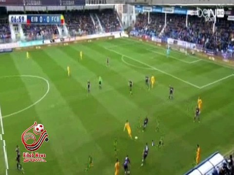 اهداف الشوط الاول لمباراة ( إيبار 0-2 برشلونة ) الدوري الاسباني