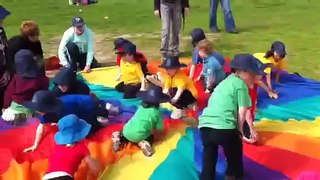 Moto's school sports day - parachute bedlam