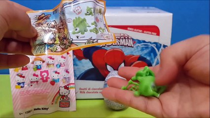 hello kitty kinder ve örümcek adamlı sürpriz yumurtalar