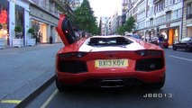 Crazy Lamborghini Aventador Ride Brutal Accelerations, Downshifts and Revs in the City