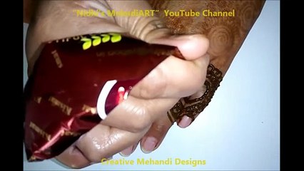 Pretty Heart Shapes in Finger Henna Mehndi Design Tutorial