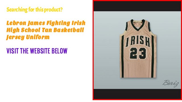 Lebron James Fighting Irish High School Tan Basketball Custom Jersey Uniform