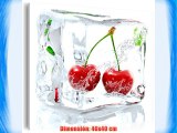 Pinturas en vidrio   Cuadro de cristal   vidrio cristalino fruta COCINA cereza 40x40 cm 030207-22