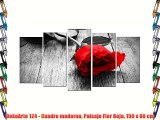 DekoArte 124 - Cuadro moderno Paisaje Flor Roja 150 x 80 cm