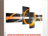 Bilderdepot24 Cuadros en Lienzo - Arte abstracto Abstracto 02a naranja - 140x65cm 4 piezas