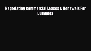 PDF Negotiating Commercial Leases & Renewals For Dummies  EBook