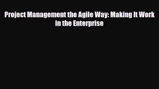 PDF Project Management the Agile Way: Making It Work in the Enterprise PDF Book Free
