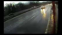 Dashcam video of motorway near miss