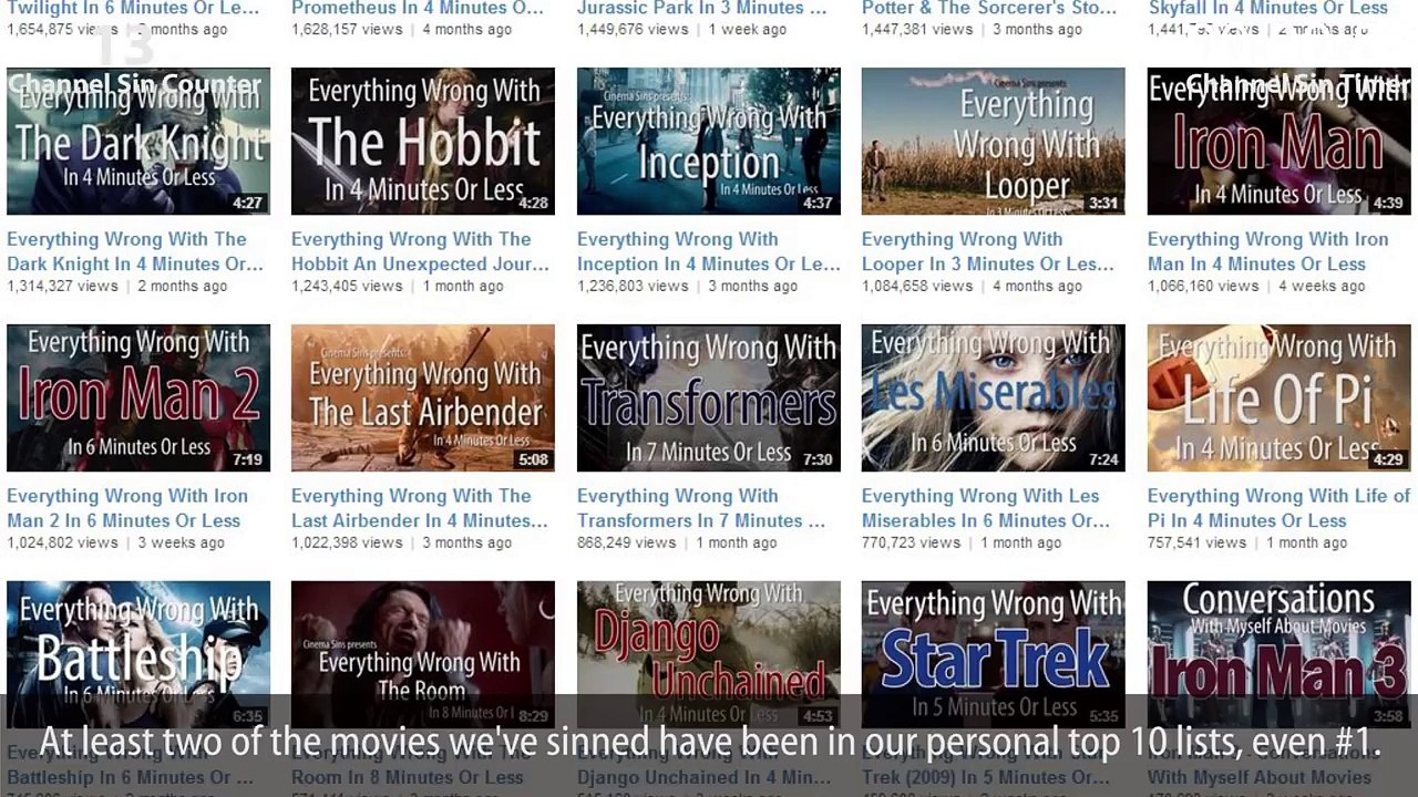 Everything Wrong With Cinema Sins In 3 Minutes Or Less