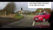 Driver crashes into barriers after driving the wrong way down motorway exit slip road.