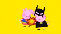 Peppa pig Batman Vs Superman - PEPPA Transforms into DC Comics BATMAN & SUPERMAN - Fun Coloring Videos For Kids
