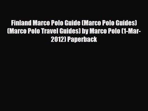 Download Finland Marco Polo Guide (Marco Polo Guides) (Marco Polo Travel Guides) by Marco Polo