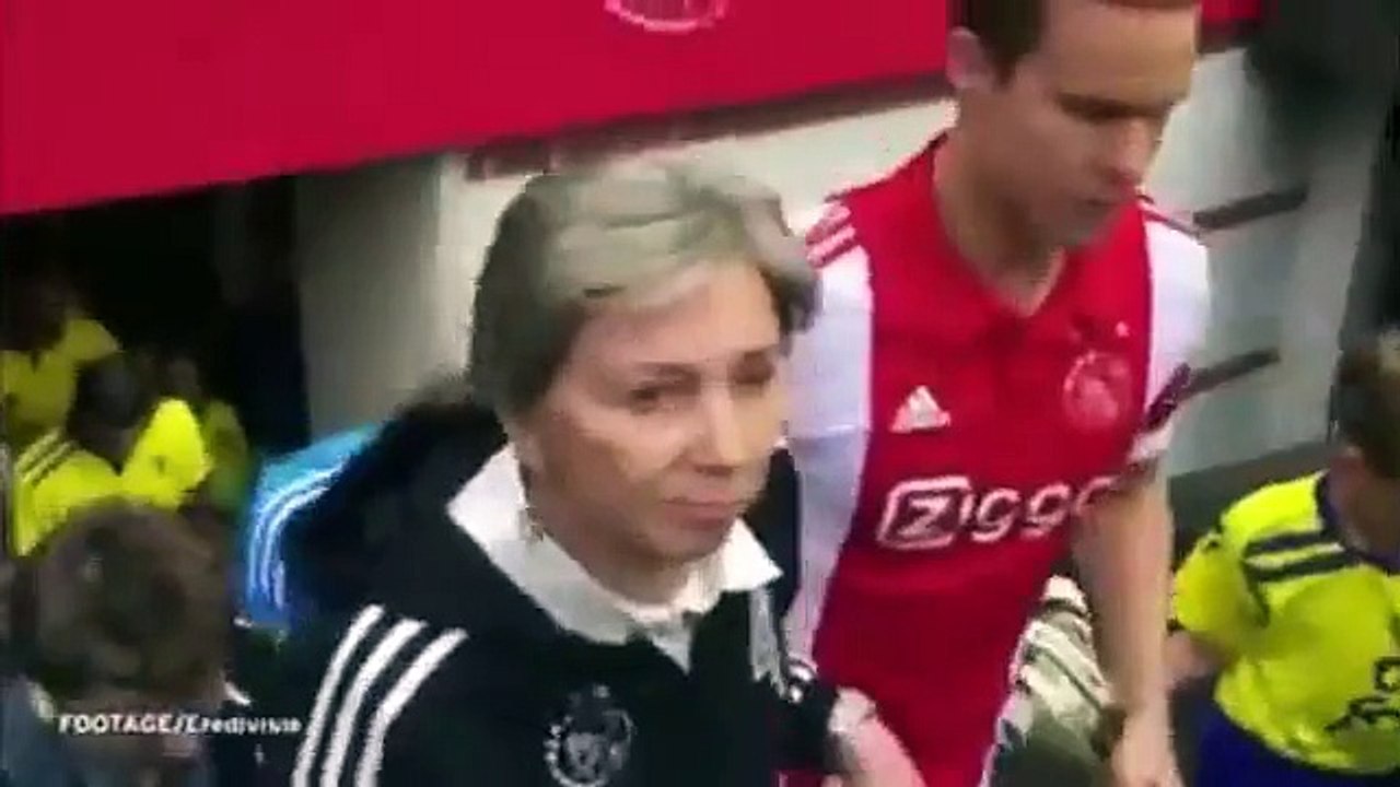 Ajax players get walked onto pitch by their MUMS to celebrate Mother's Day