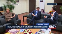 EU, Turkish leaders in emergency migration summit