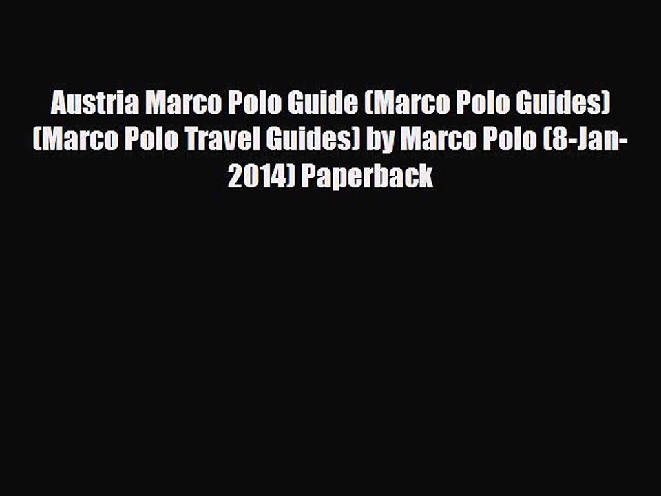Download Austria Marco Polo Guide (Marco Polo Guides) (Marco Polo Travel Guides) by Marco Polo