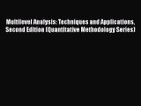 Read Multilevel Analysis: Techniques and Applications Second Edition (Quantitative Methodology