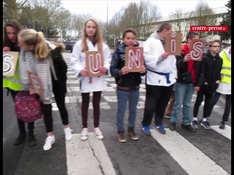 Poitiers. Manif devant le collège Camille-Guérin