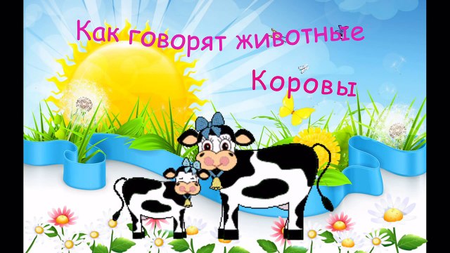 В Мире Животных - Как говорят животные - Корова с телятами ( живые звуки )