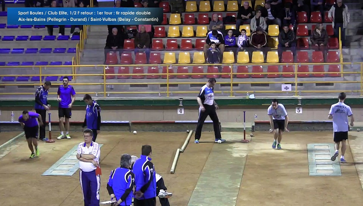 Tir rapide double, 1er tour, Club Elite Masculin demi-finale, Saint-Vulbas vs Aix-les-Bains, Sport Boules, saison 2015-2