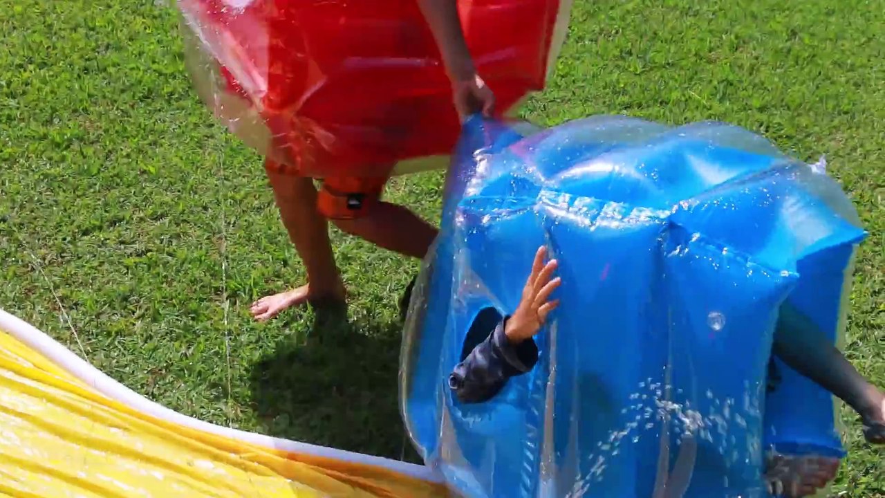 WORLDS BEST Surprise Ball ATTACK Slip N Slide Banzai Body Bumpers Bump N Bounce Toys Video Lego Eggs