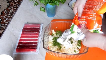 МОНАСТЫРСКАЯ ИЗБА Закуска из фаршированных крабовых палочек