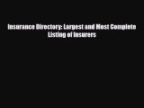 [PDF] Insurance Directory: Largest and Most Complete Listing of Insurers Download Online