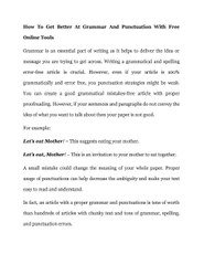 How To Get Better At Grammar And Punctuation With Free Online Tools