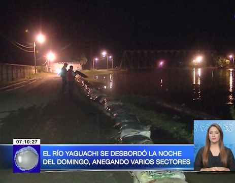 El río Yaguachi se desbordó la noche del domingo, abnegando varios sectores del cantón