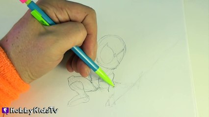 Easy Quick Draw Spiderman with HobbyDad! Arts N Crafts by HobbyKidsTV