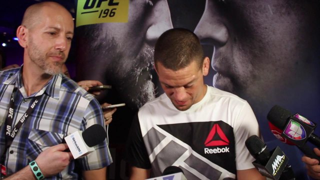 Nate Diaz UFC 196 open workout media scrum