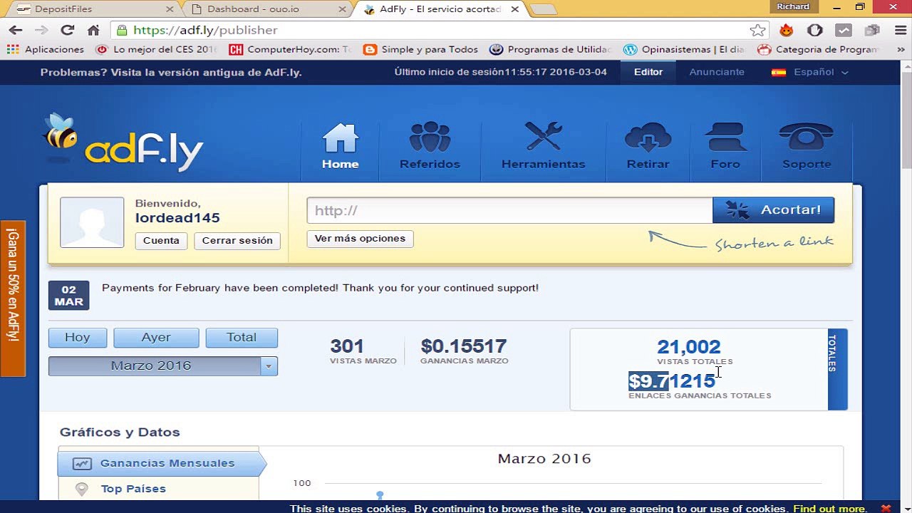 Gana Dinero por Internet Acortando Links 2016